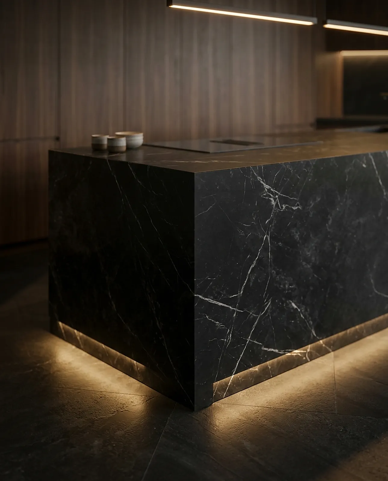 Waterfall end of the Nero Marquina island